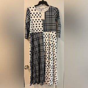 Polka Dot and Plaid Women's Dress